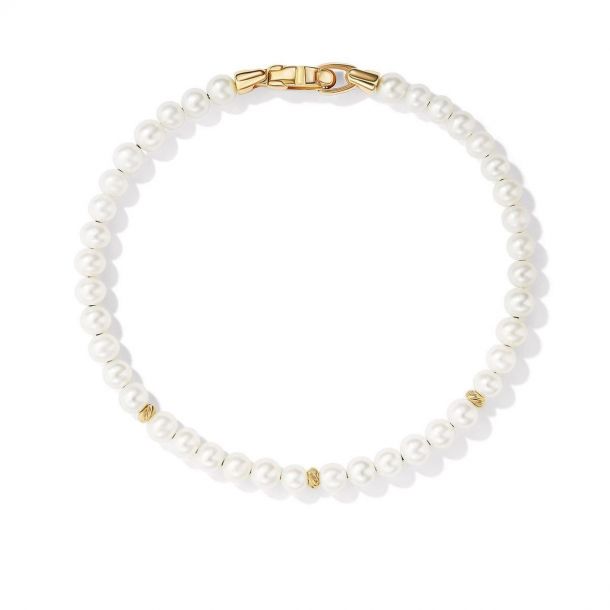DAVID YURMAN BIJOUX SPIRITUAL BEADS COLLECTION PEARLS 14K YELLOW GOLD BRACELET