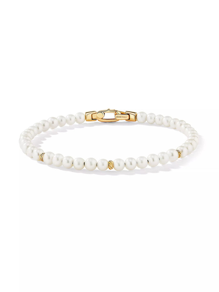 DAVID YURMAN BIJOUX SPIRITUAL BEADS COLLECTION PEARLS 14K YELLOW GOLD BRACELET