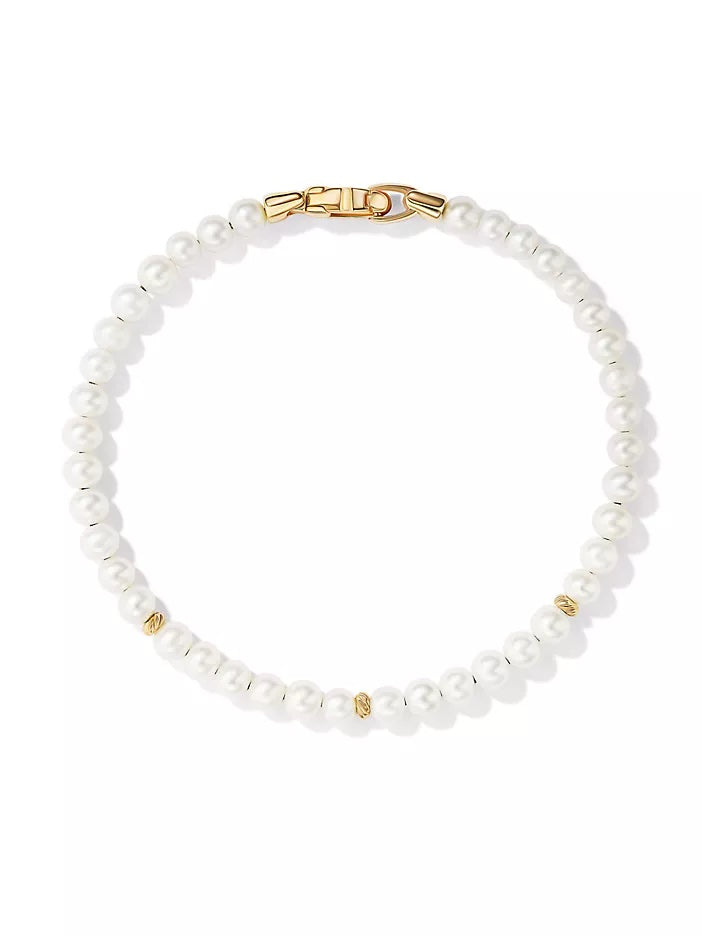 DAVID YURMAN BIJOUX SPIRITUAL BEADS COLLECTION PEARLS 14K YELLOW GOLD BRACELET