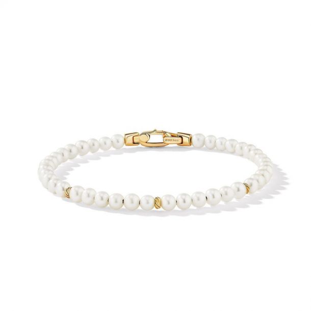 DAVID YURMAN BIJOUX SPIRITUAL BEADS COLLECTION PEARLS 14K YELLOW GOLD BRACELET