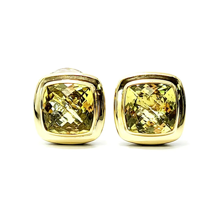 DAVID YURMAN SILVER 18K GOLD LEMON CITRINE ALBION EARRINGS
