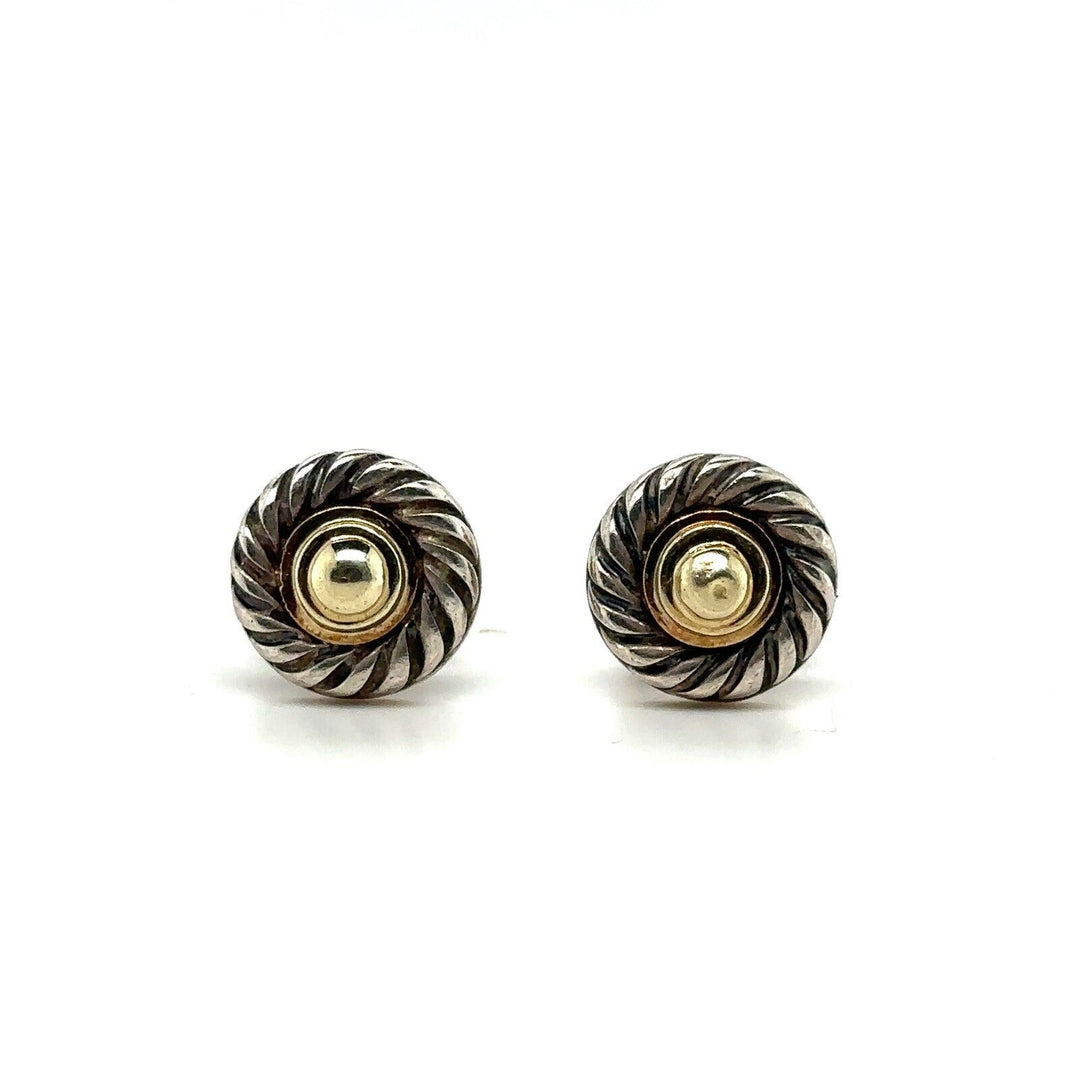 DAVID YURMAN STERLING SILVER &amp; 14K GOLD CABLE CLASSIC STUD EARRINGS