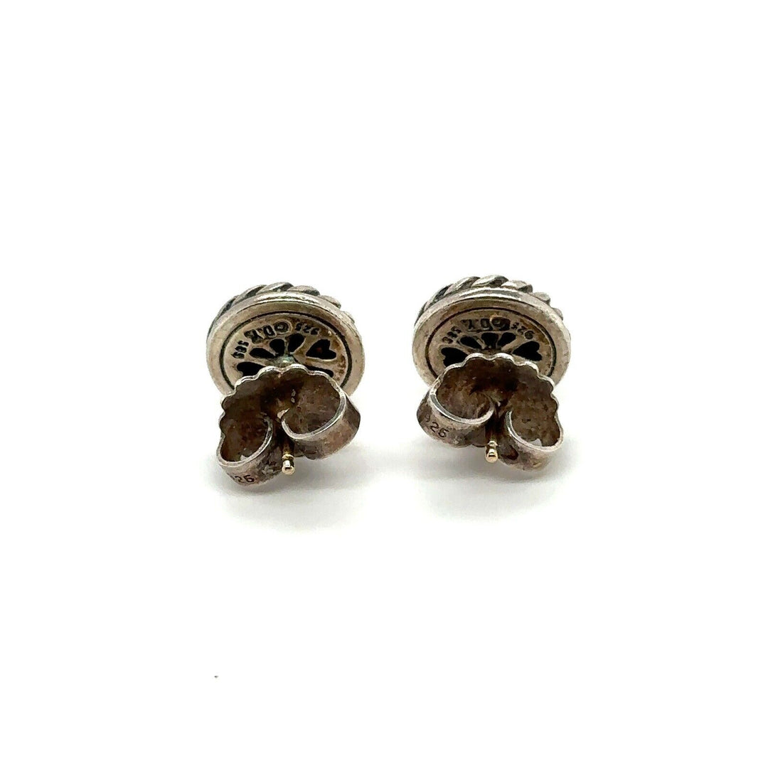 DAVID YURMAN STERLING SILVER &amp; 14K GOLD CABLE CLASSIC STUD EARRINGS