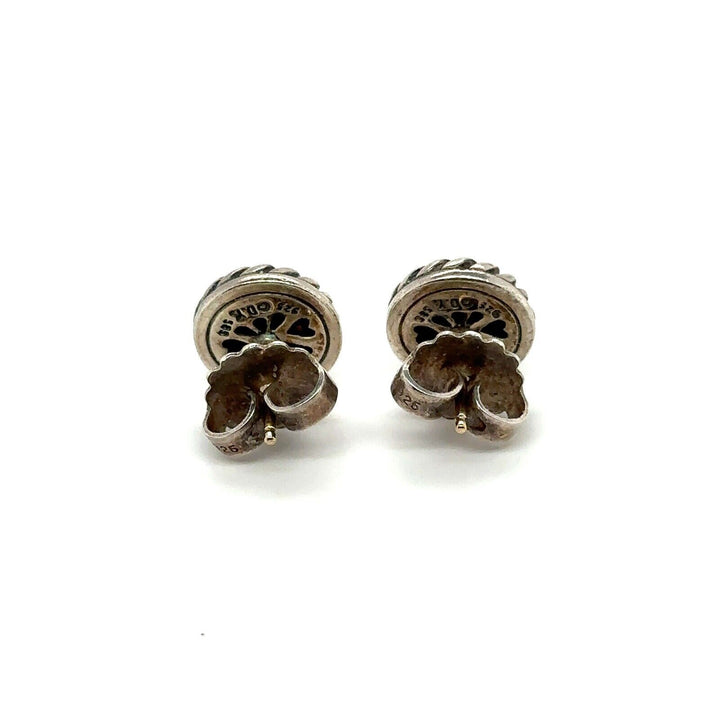 DAVID YURMAN STERLING SILVER &amp; 14K GOLD CABLE CLASSIC STUD EARRINGS