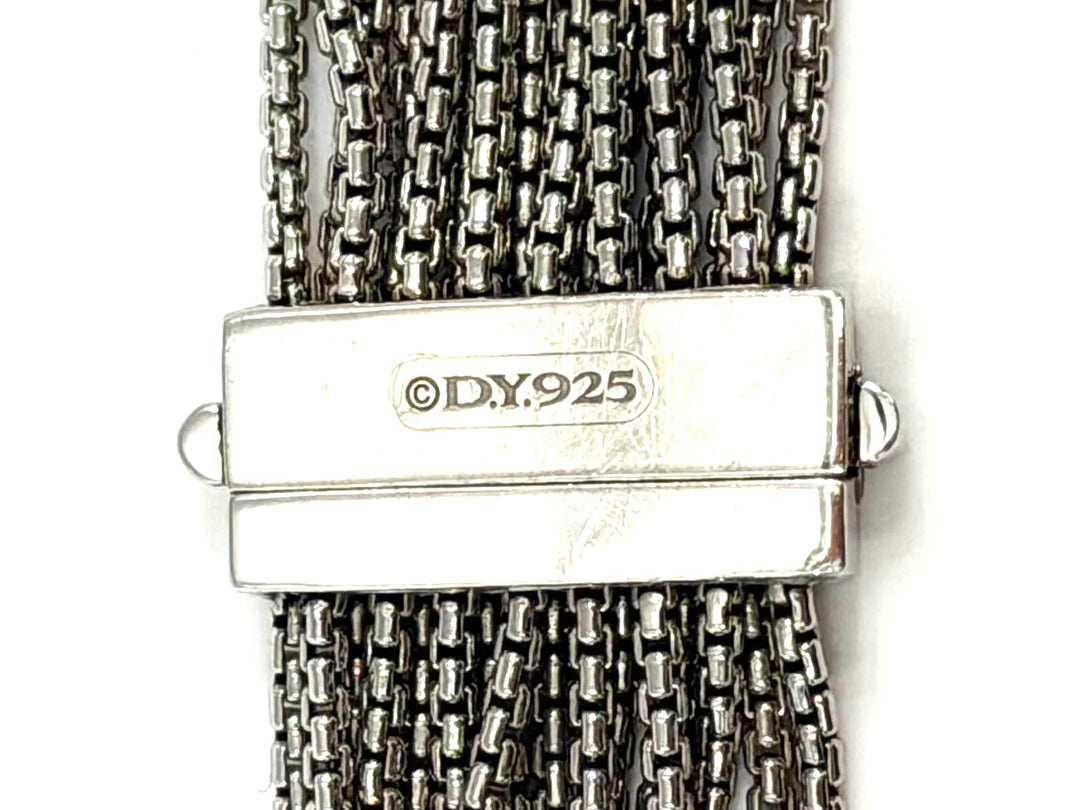 DAVID YURMAN DIAMOND STATION MULTI STRAND STERLING SILVER NECKLACE