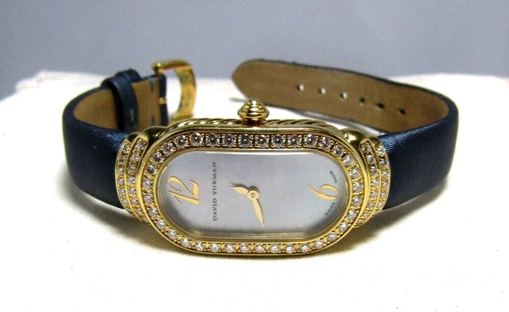 DAVID YURMAN 18K GOLD MADISON DIAMOND BEZEL WATCH
