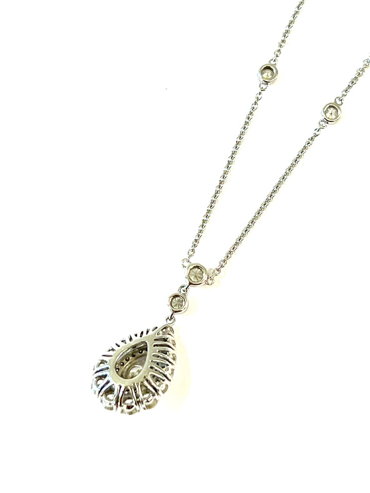 DIAMOND PEAR SHAPE 14K WHITE GOLD NECKLACE