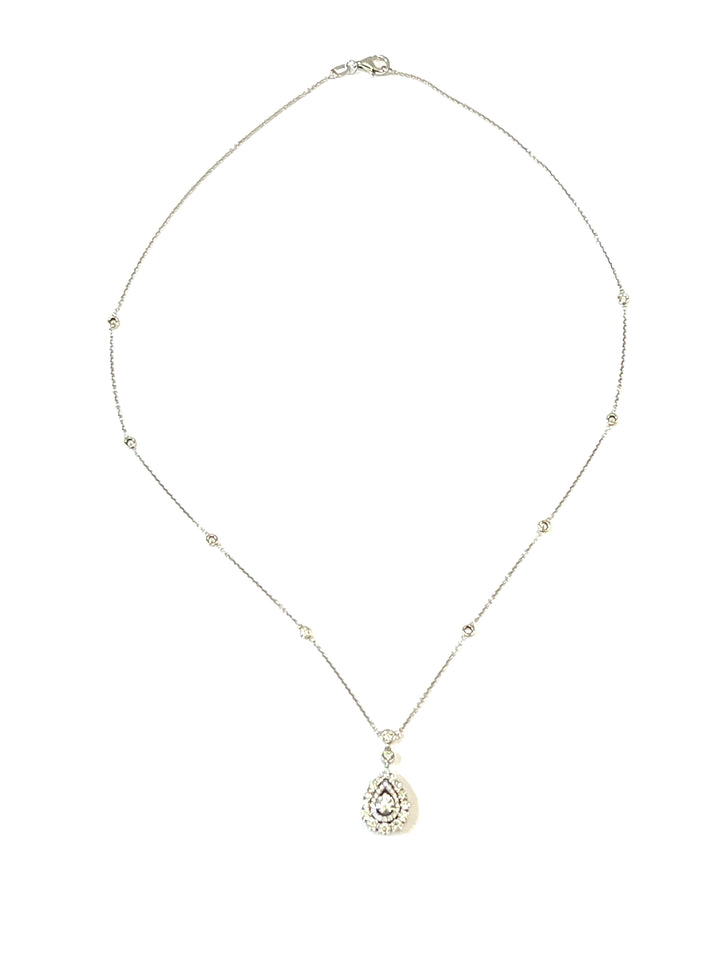DIAMOND PEAR SHAPE 14K WHITE GOLD NECKLACE