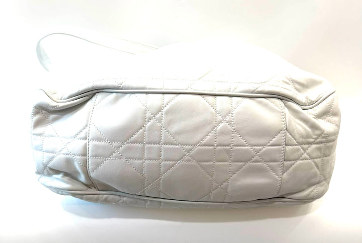 DIOR CANNAGE QUILTED LAMBSKIN LEATHER DRAWSTRING BUCKET BAG
