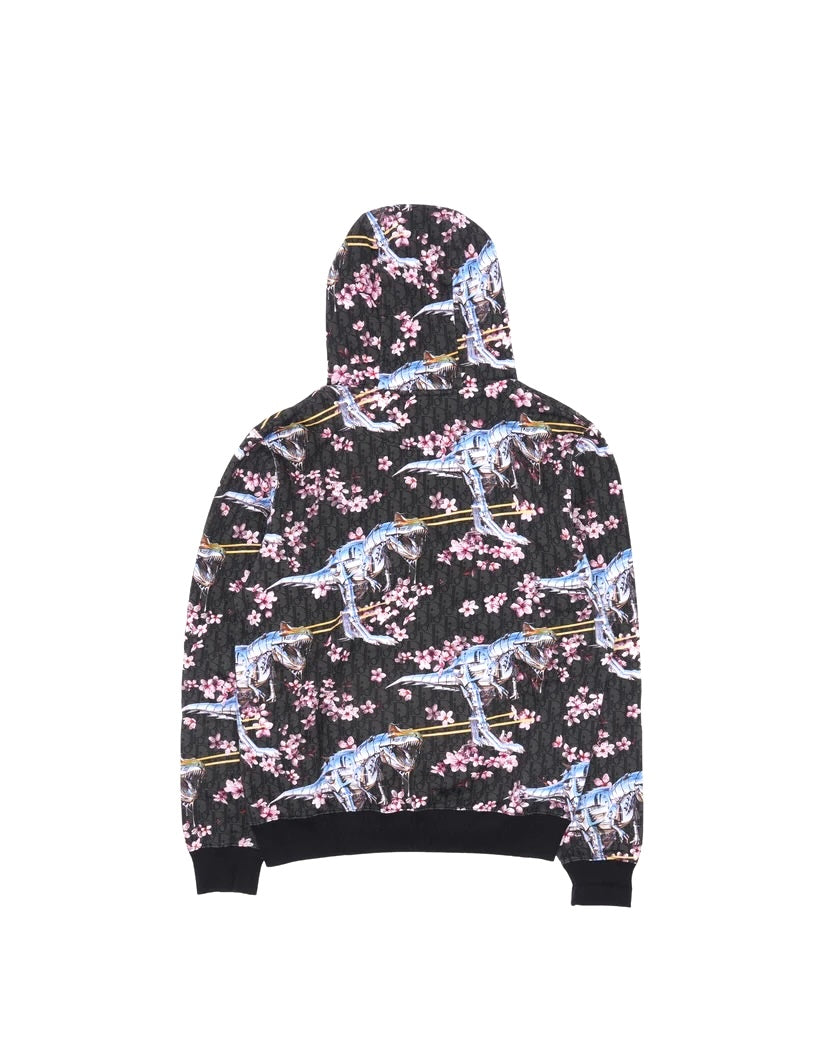 DIOR HOMME X SORAYAMA FLORAL DINOSAUR PRINT OBLIQUE HOODIE