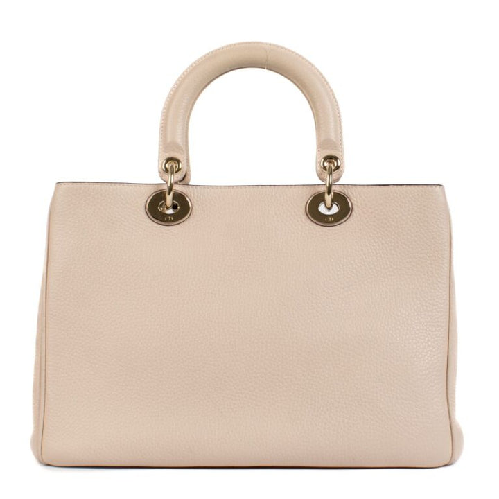 DIOR GRAINED LEATHER MEDIUM DIORISSIMO TOTE BAG IN BLUSH PINK
