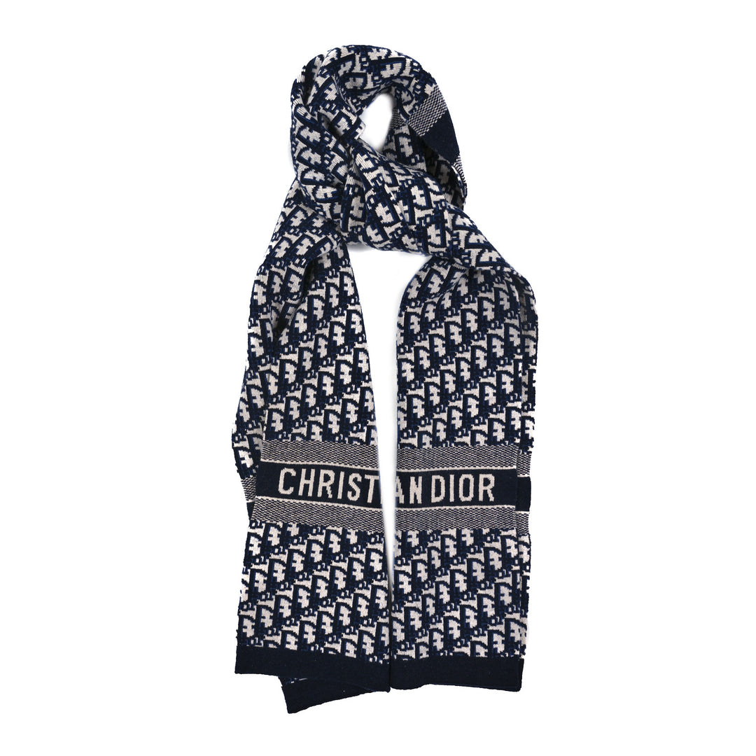 DIOR OBLIQUE CASHMERE WOOL BLEND SCARF