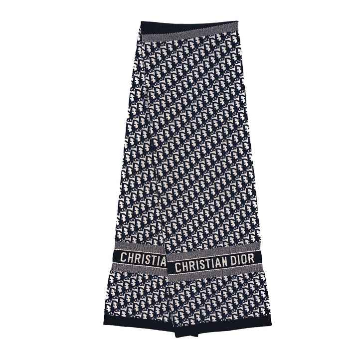 DIOR OBLIQUE CASHMERE WOOL BLEND SCARF