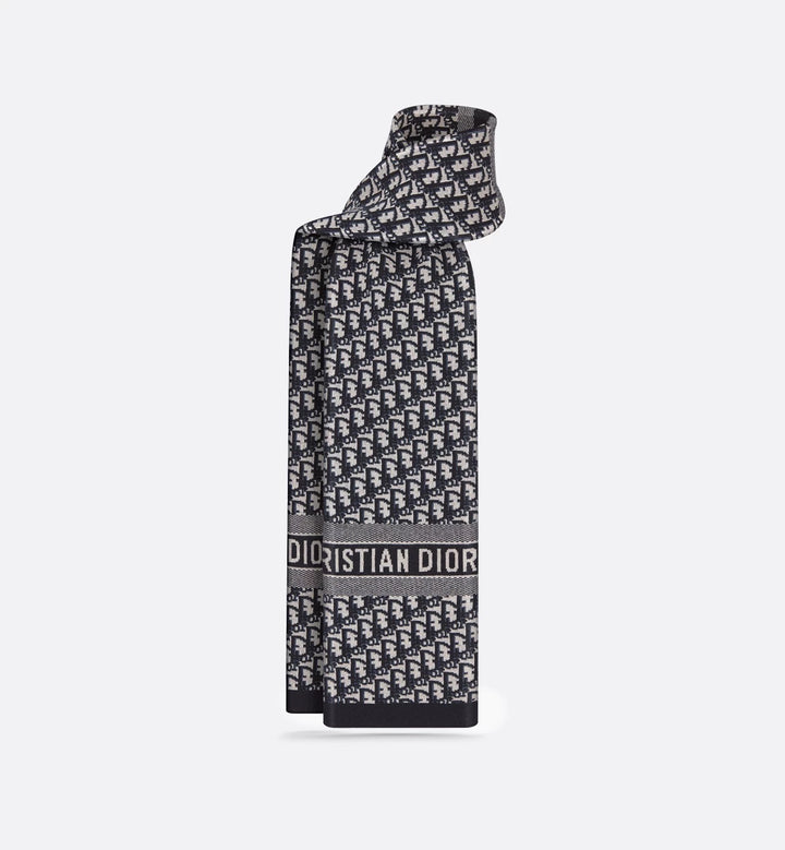 DIOR OBLIQUE CASHMERE WOOL BLEND SCARF