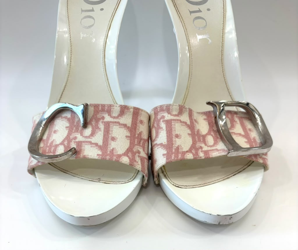 DIOR OBLIQUE CD LOGO HEELED MULES