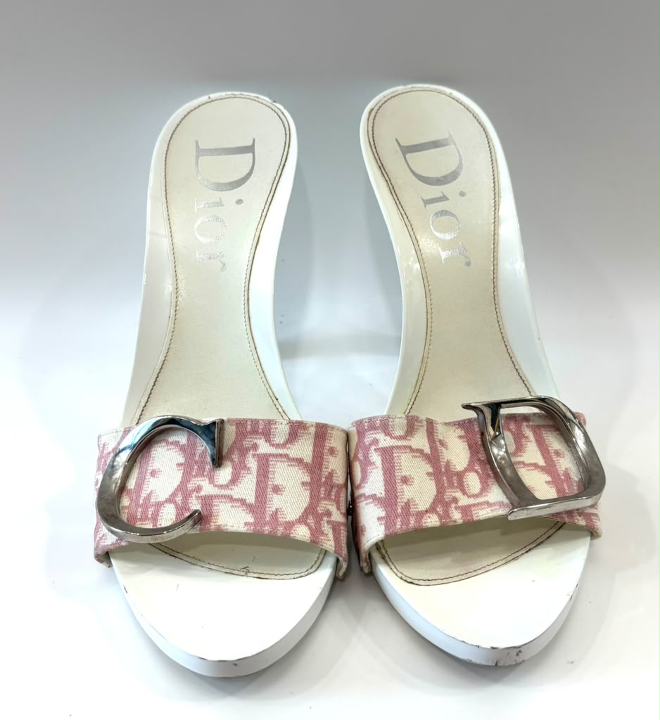 DIOR OBLIQUE CD LOGO HEELED MULES