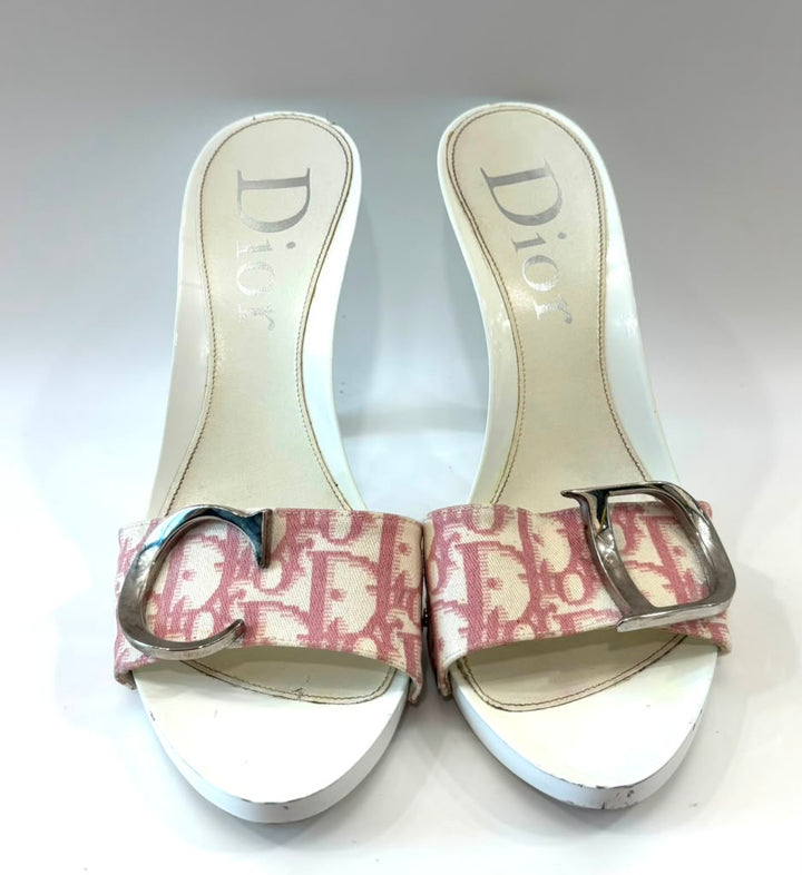 DIOR OBLIQUE CD LOGO HEELED MULES