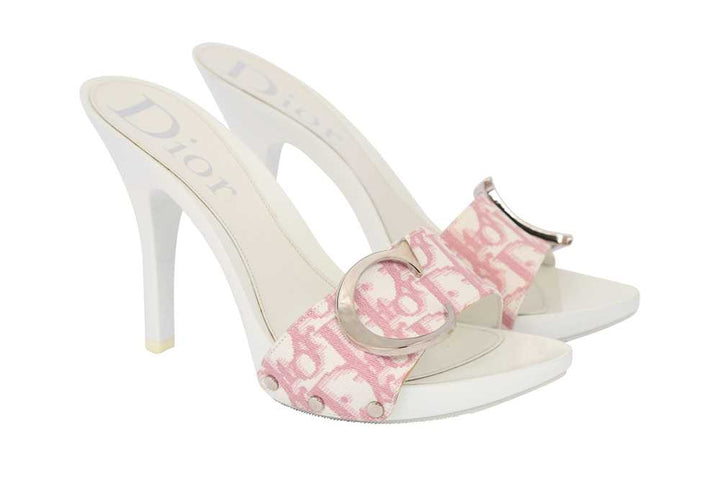 DIOR OBLIQUE CD LOGO HEELED MULES