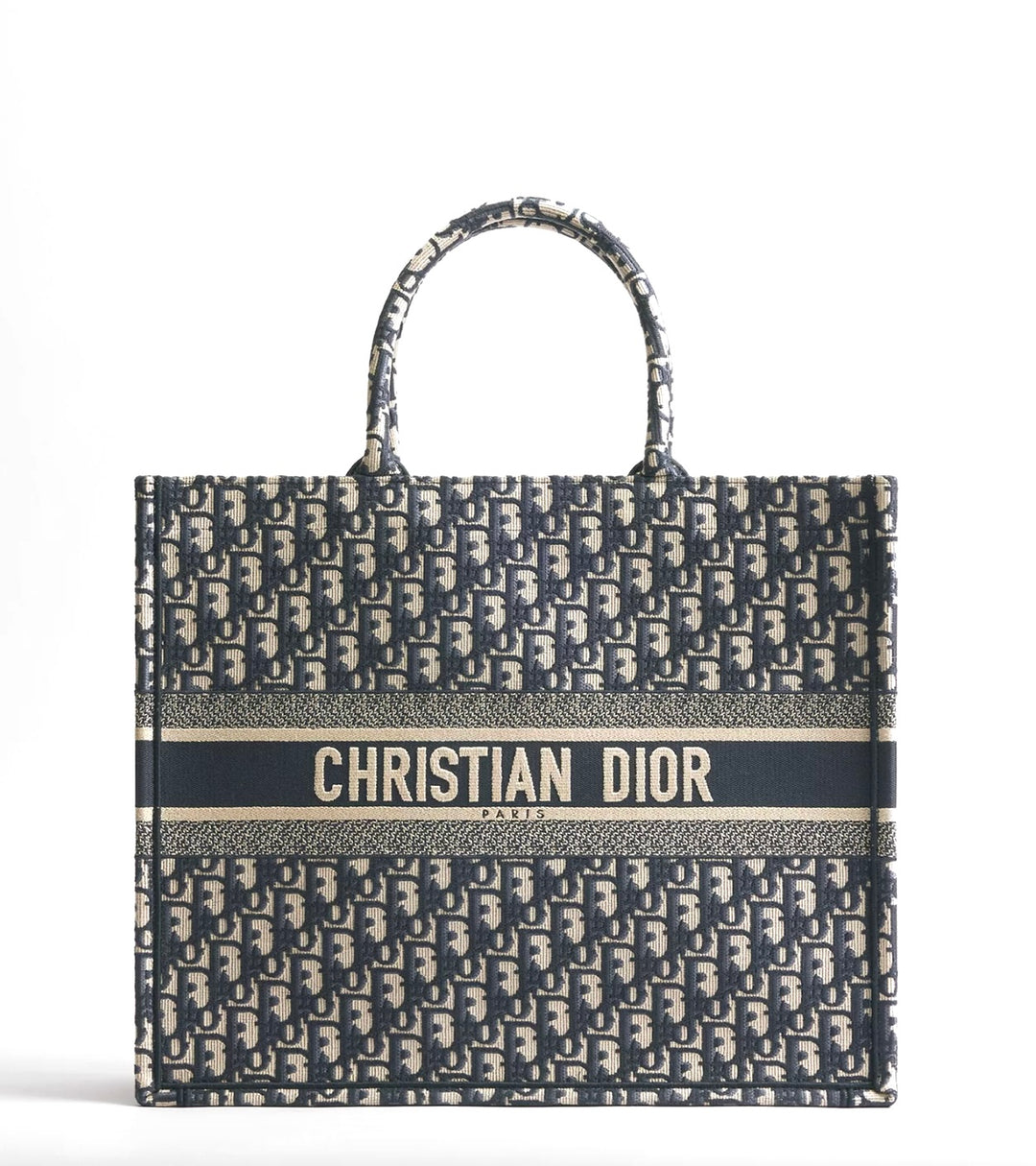 CHRISTIAN DIOR OBLIQUE EMBROIDERY LARGE BOOK TOTE BAG