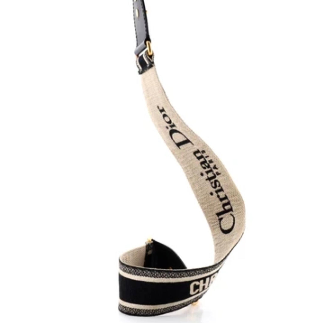 DIOR CANVAS EMBROIDERED SHOULDER STRAP