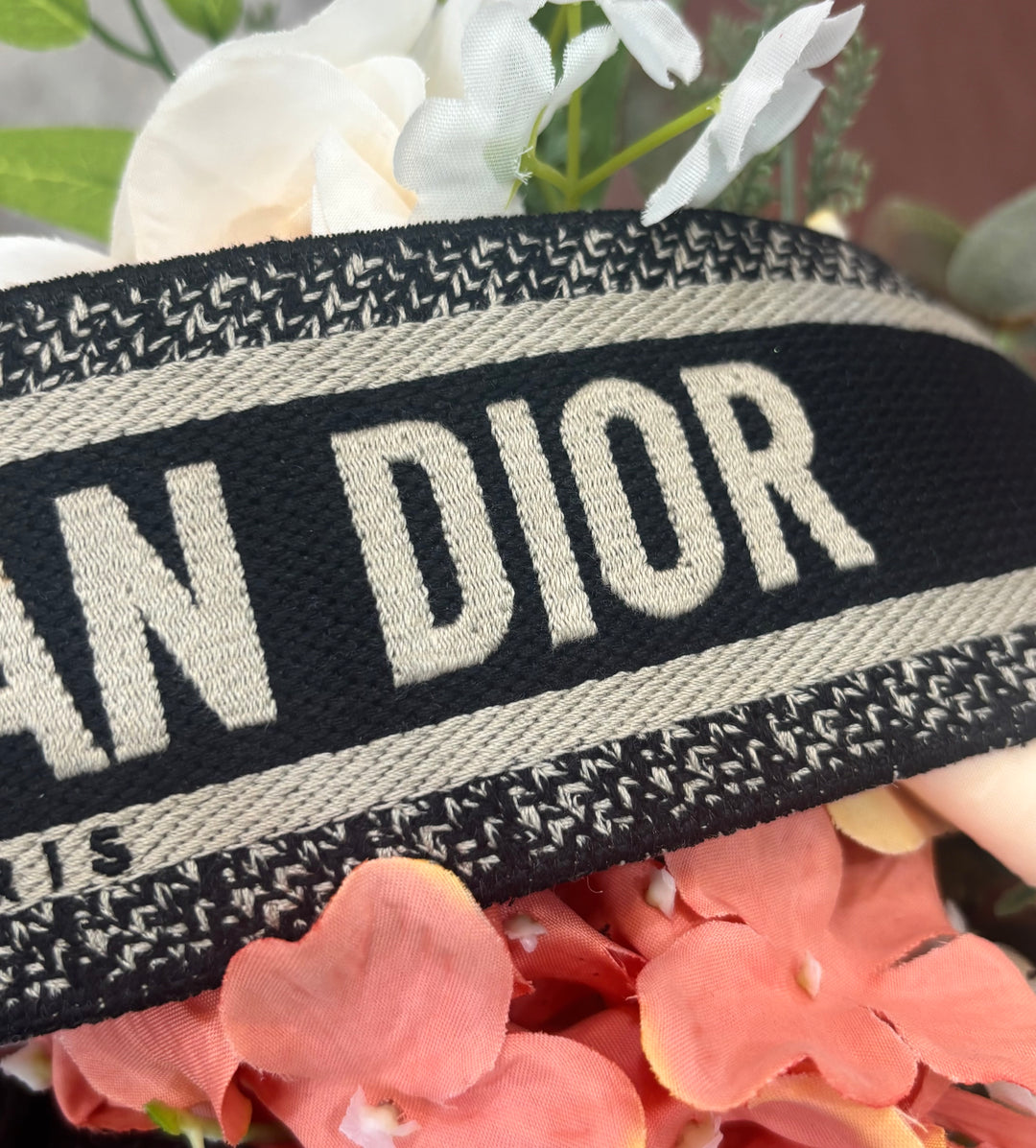 DIOR CANVAS EMBROIDERED SHOULDER STRAP