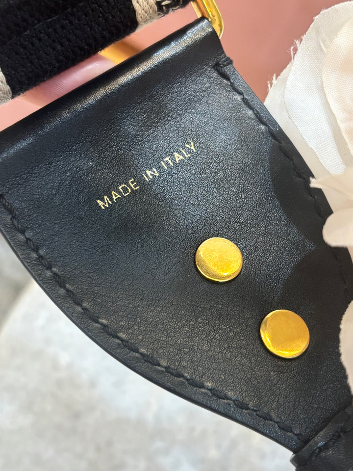DIOR CANVAS EMBROIDERED SHOULDER STRAP