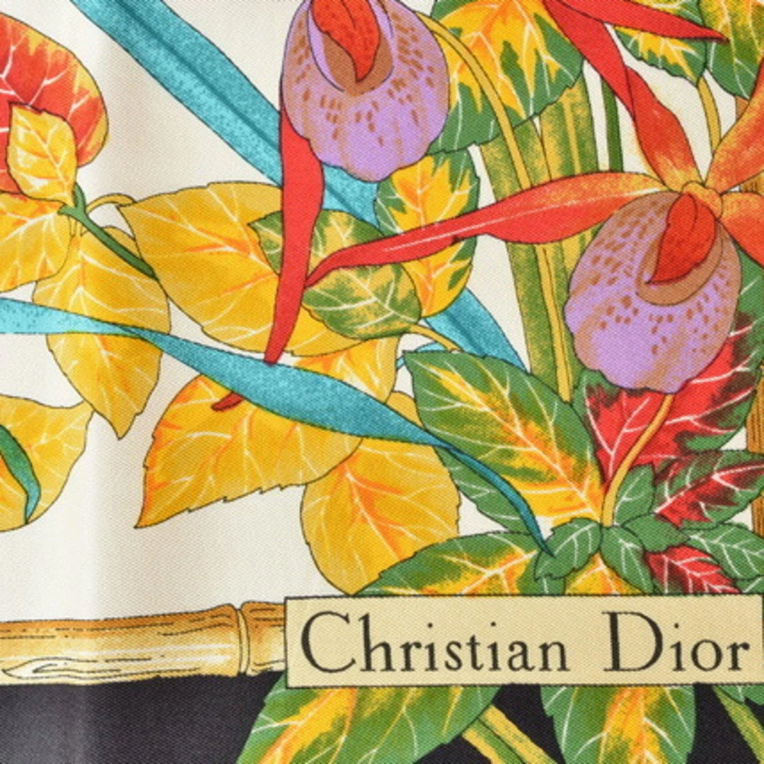 CHRISTIAN DIOR FLORAL BAMBOO SILK SCARF
