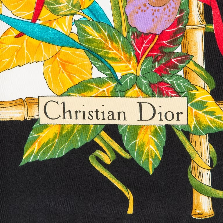 CHRISTIAN DIOR FLORAL BAMBOO SILK SCARF