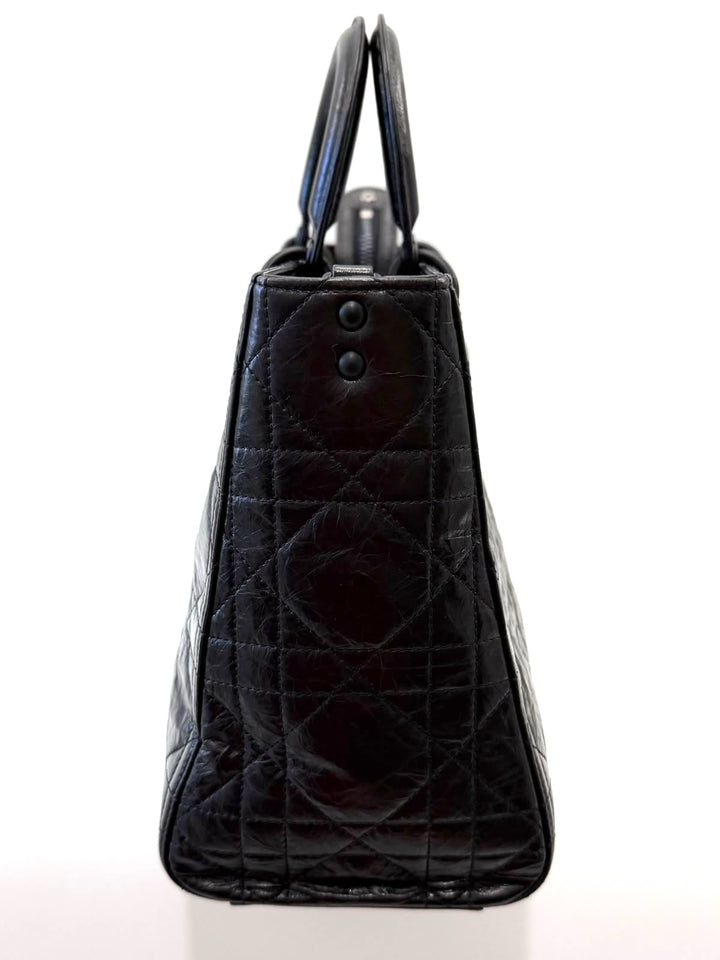 DIOR ULTRA MATTE LADY D-SIRE MACROCANNAGE CRINKLED CALFSKIN LARGE TOTE