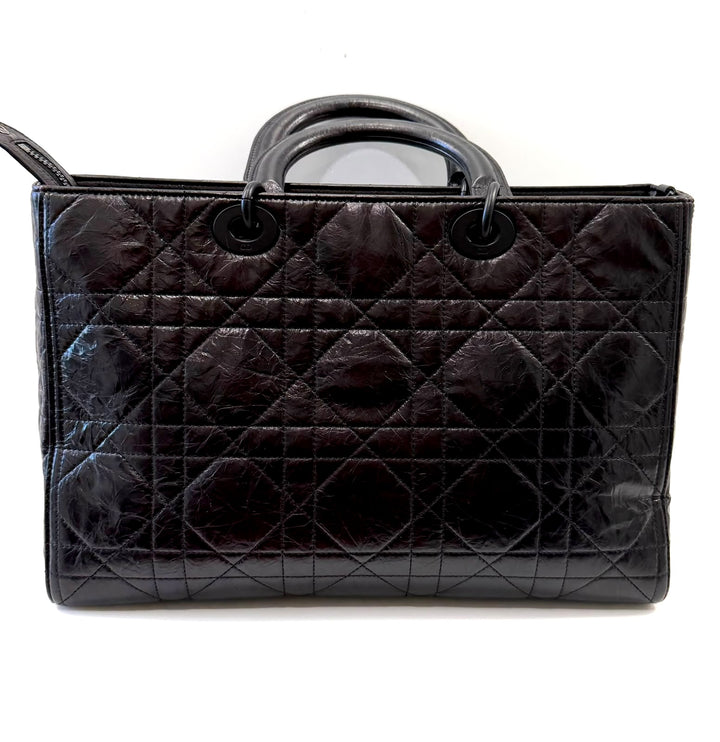 DIOR ULTRA MATTE LADY D-SIRE MACROCANNAGE CRINKLED CALFSKIN LARGE TOTE