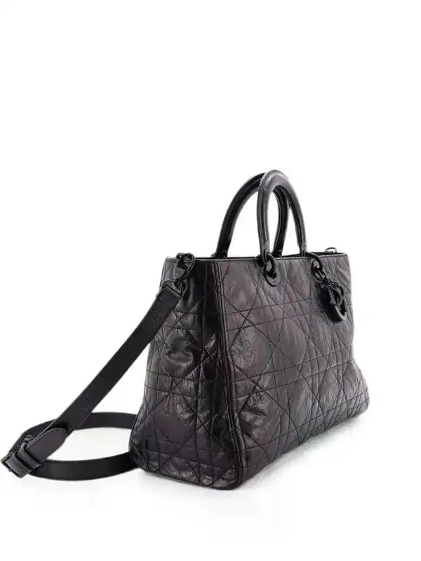 DIOR ULTRA MATTE LADY D-SIRE MACROCANNAGE CRINKLED CALFSKIN LARGE TOTE