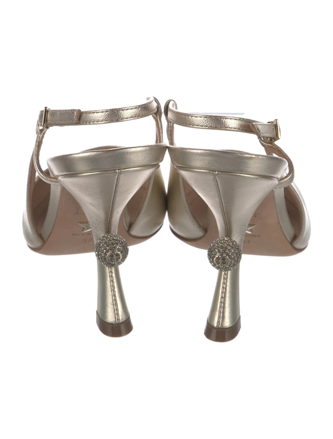 CHRISTIAN DIOR TRIBALES METALLIC LEATHER SLINGBACK PUMPS