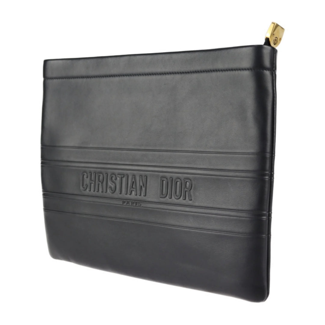 DIOR CLUTCH BLACK LEATHER BAG