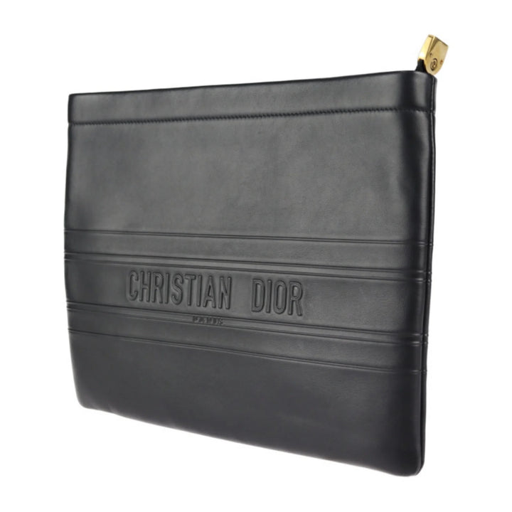 DIOR CLUTCH BLACK LEATHER BAG