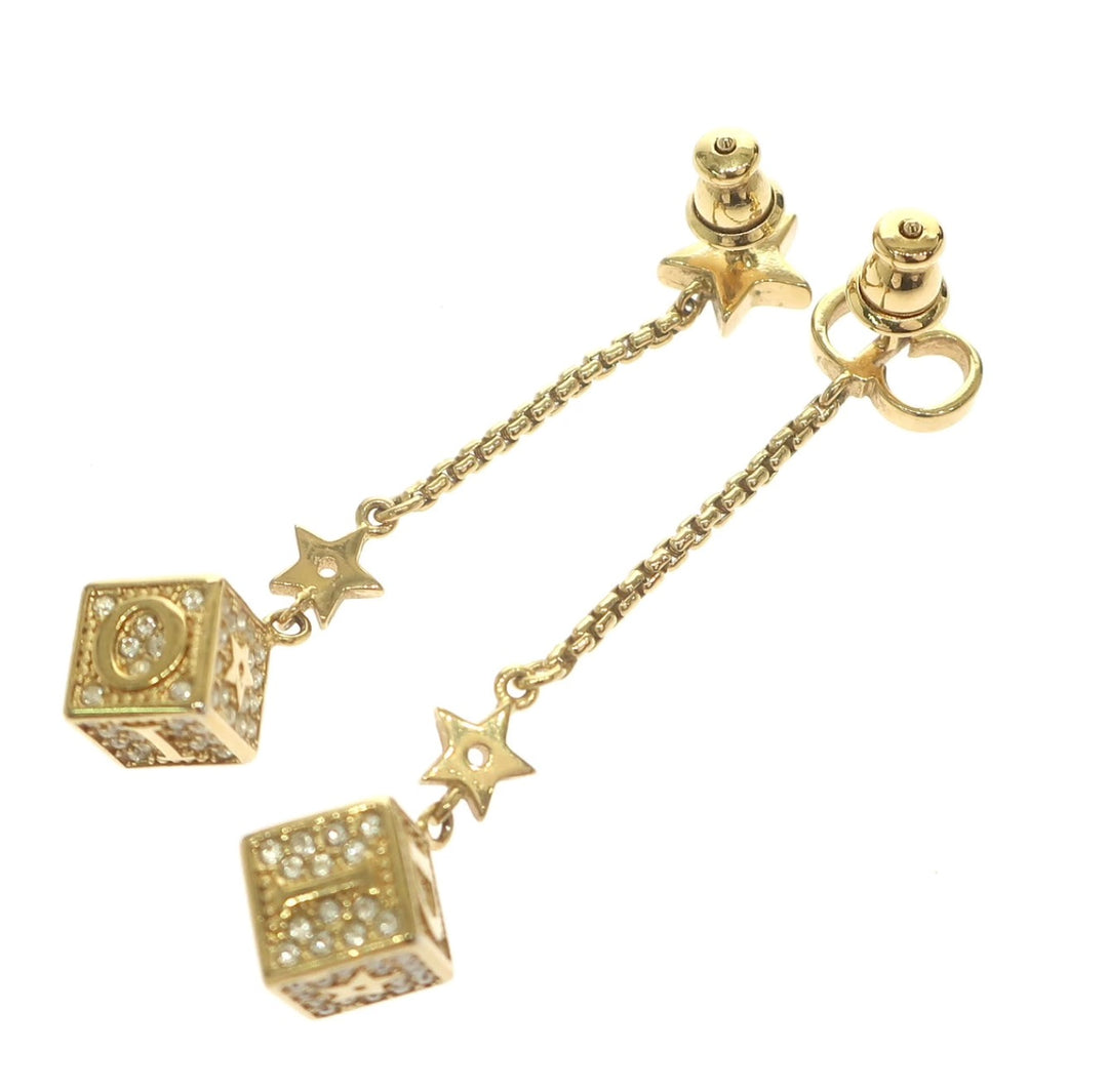 CHRISTIAN DIOR LUCKY DICE CRYSTAL-EMBEDDED DANGLE EARRINGS