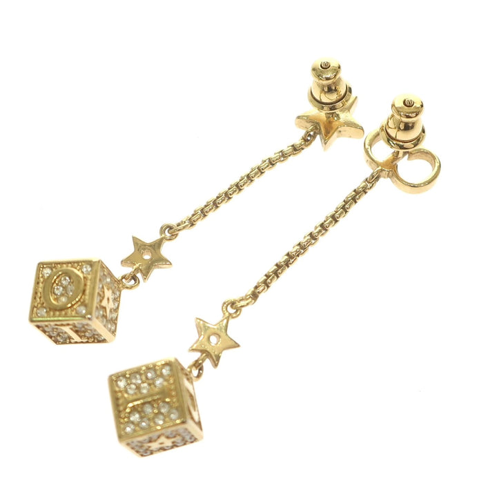 CHRISTIAN DIOR LUCKY DICE CRYSTAL-EMBEDDED DANGLE EARRINGS