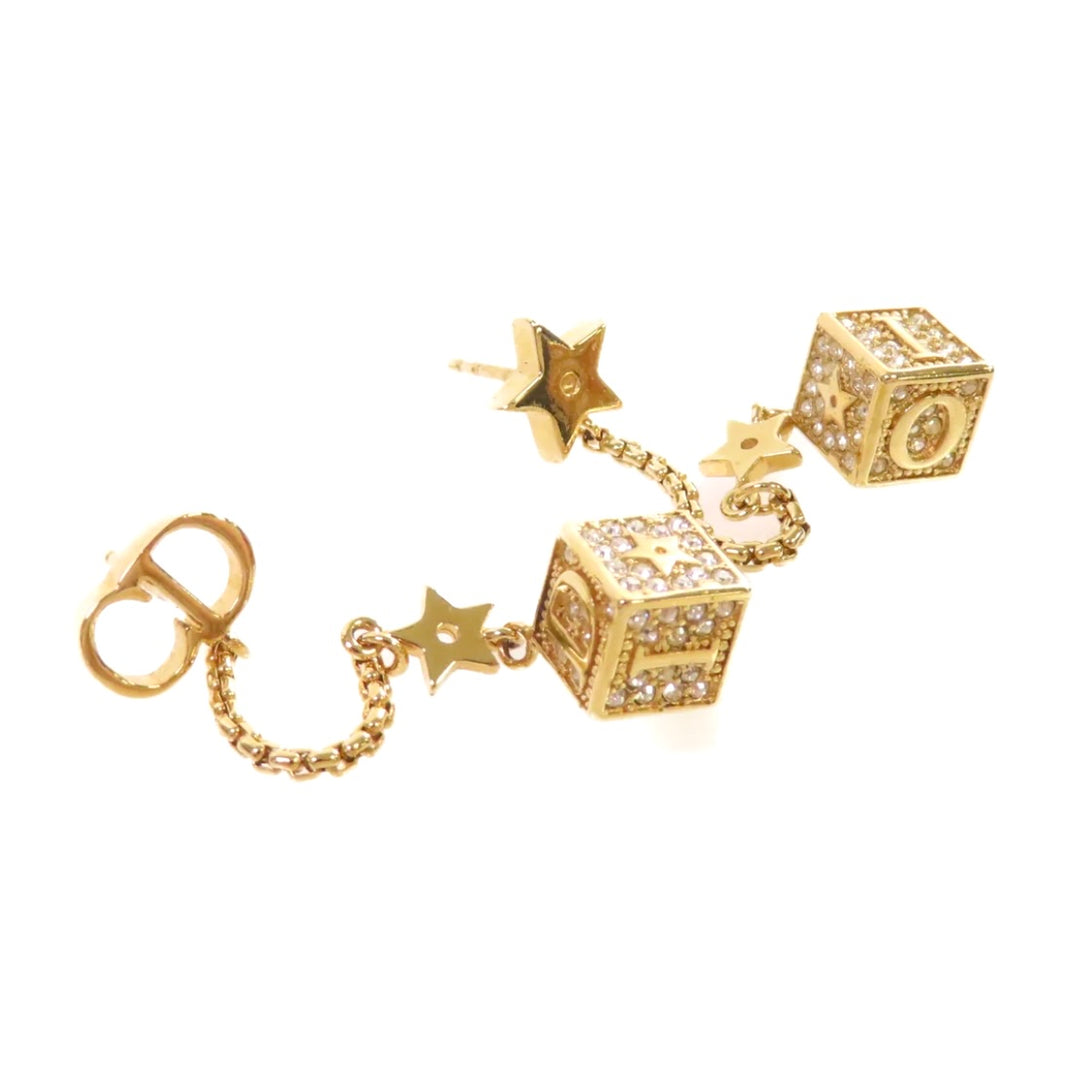 CHRISTIAN DIOR LUCKY DICE CRYSTAL-EMBEDDED DANGLE EARRINGS