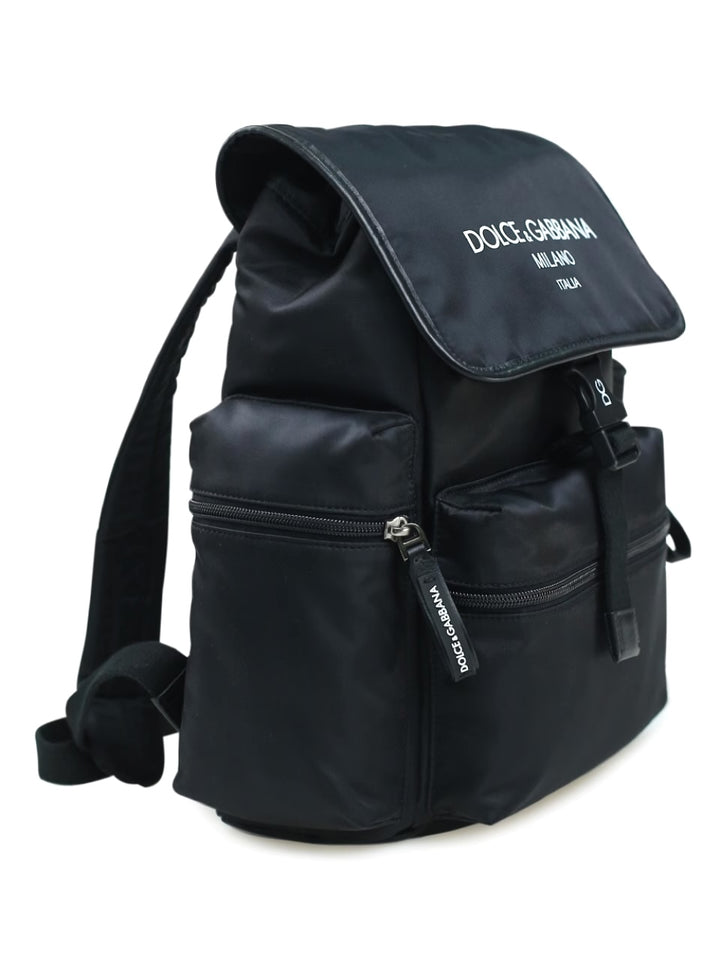 DOLCE &amp; GABBANA BLACK CANVAS BACKPACK