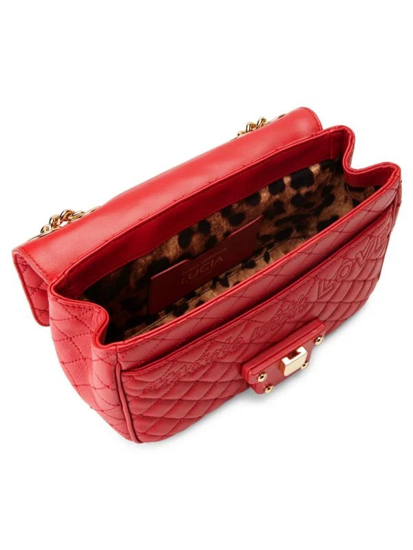 DOLCE &amp; GABBANA STUDDED QUILTED LEATHER SHOULDER BAG