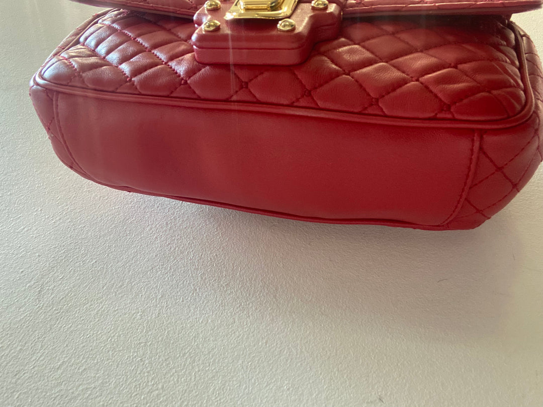 DOLCE &amp; GABBANA STUDDED QUILTED LEATHER SHOULDER BAG