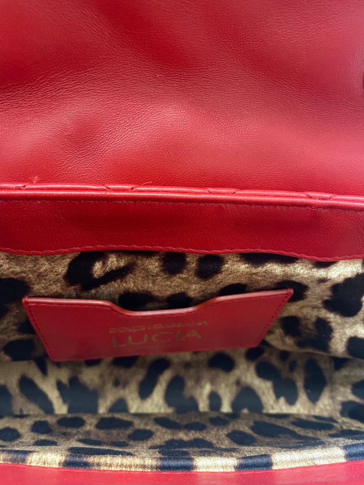 DOLCE &amp; GABBANA STUDDED QUILTED LEATHER SHOULDER BAG