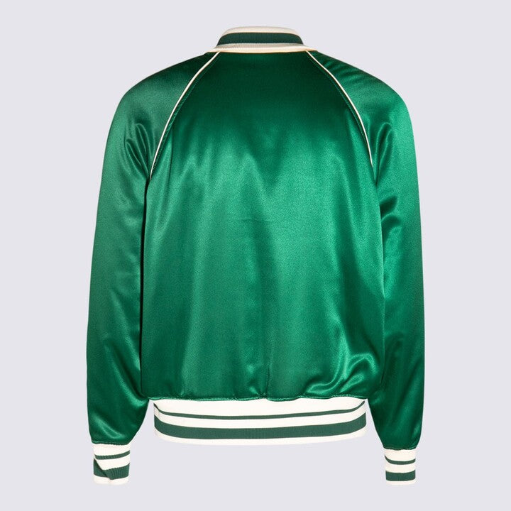 DOLCE &amp; GABBANA DG FLOWER SATIN VARSITY JACKET