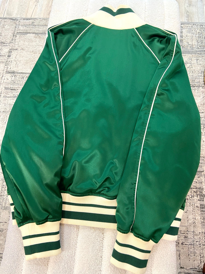 DOLCE &amp; GABBANA DG FLOWER SATIN VARSITY JACKET