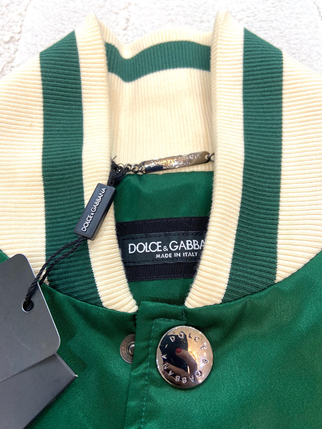 DOLCE &amp; GABBANA DG FLOWER SATIN VARSITY JACKET