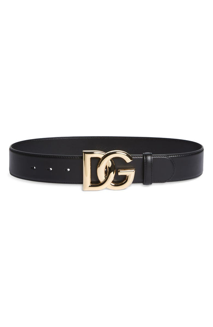 DOLCE &amp; GABBANA DG LOGO LEATHER BELT