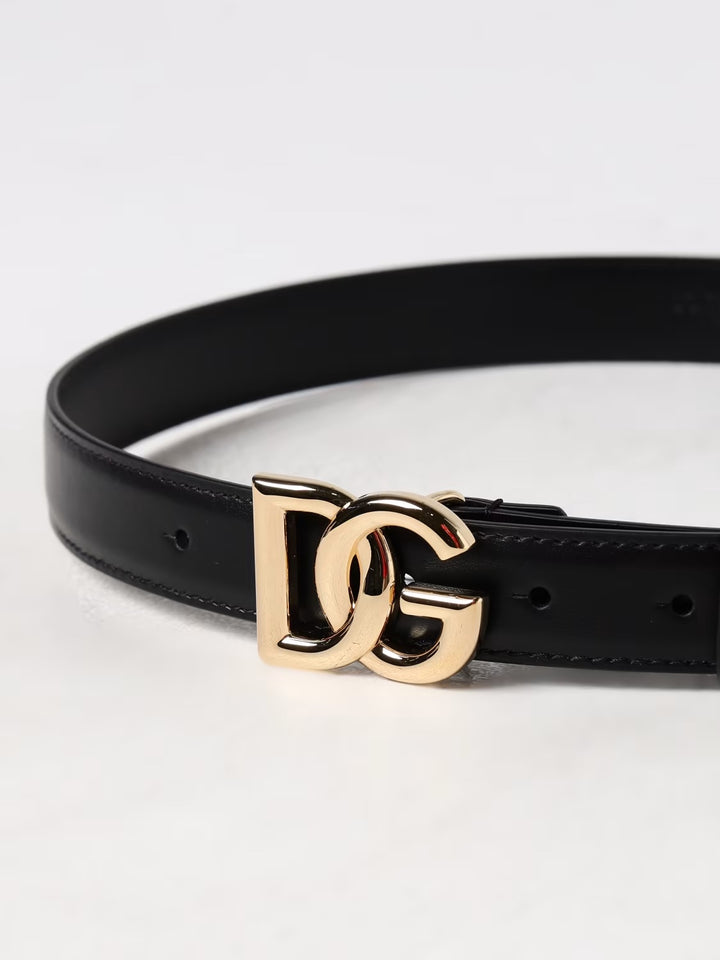 DOLCE &amp; GABBANA DG LOGO LEATHER BELT