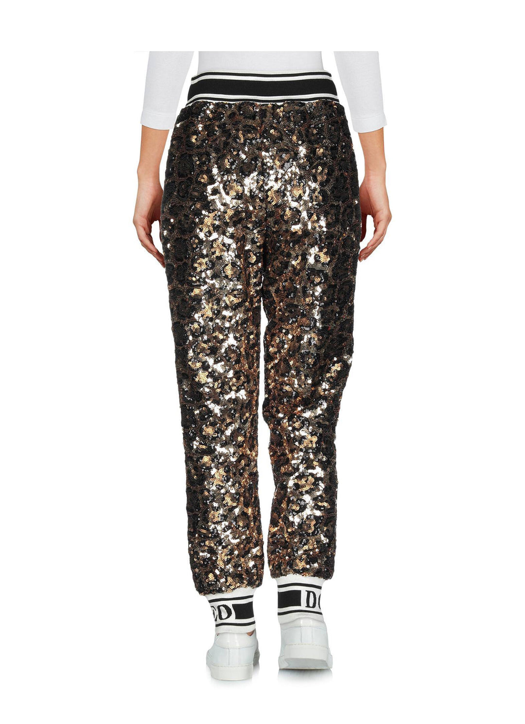 DOLCE &amp; GABBANA GOLD SEQUINED TRACK TROUSERS