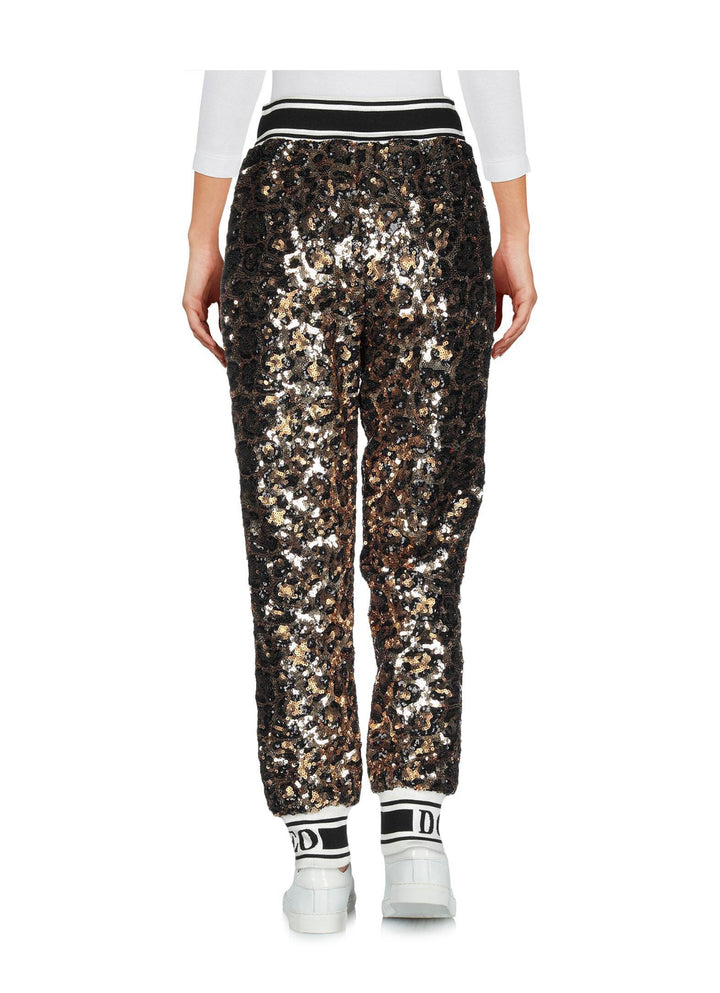 DOLCE &amp; GABBANA GOLD SEQUINED TRACK TROUSERS