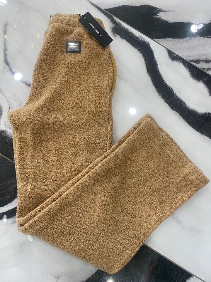DOLCE &amp; GABBANA LOGO PLAQUE TEDDY PANTS