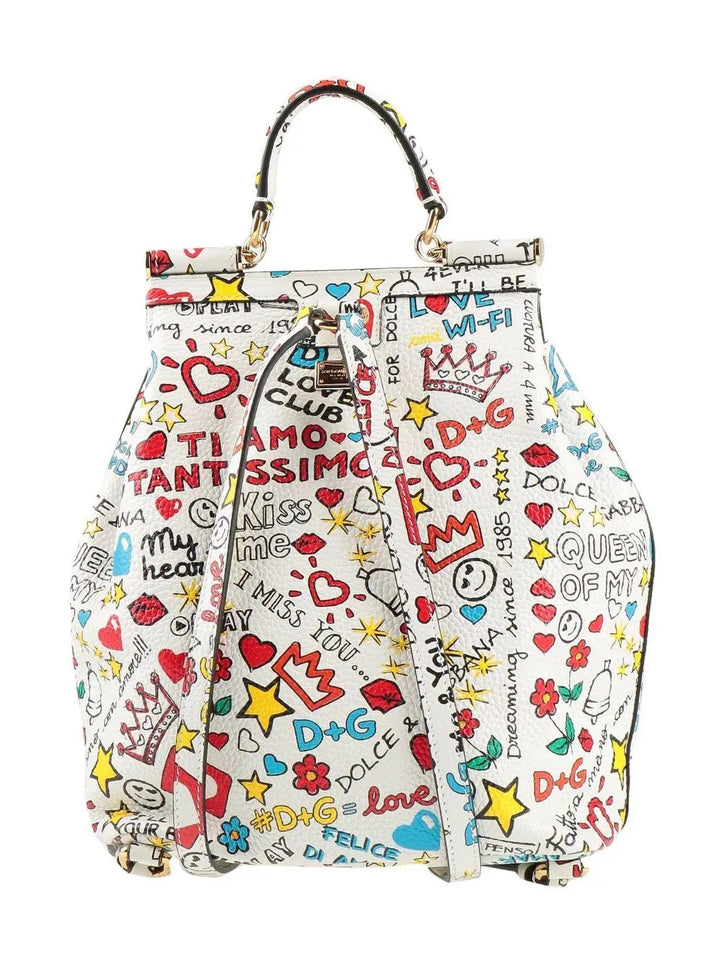 DOLCE &amp; GABBANA SICILY DG LOVE TRAVEL LEATHER BACKPACK